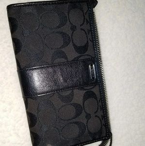 COACH black wristlet